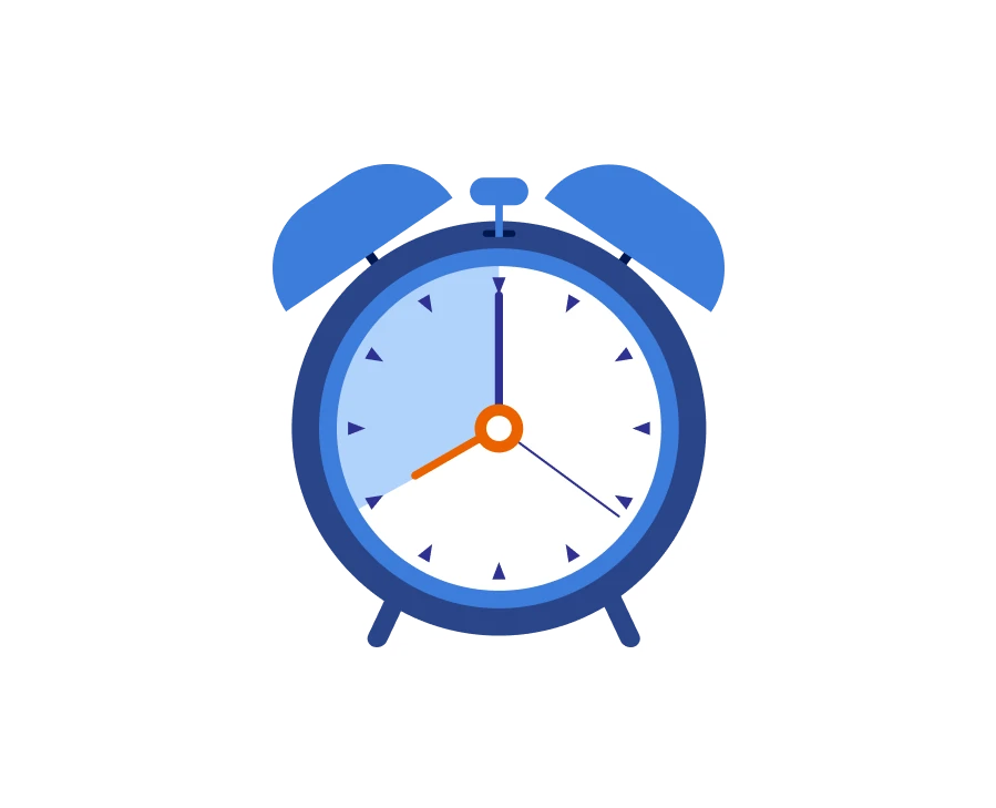 blue and white clock